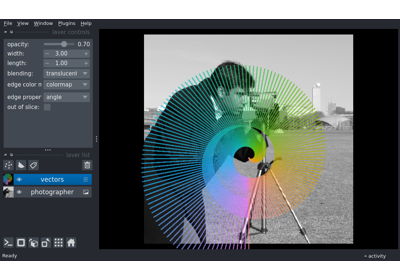 Add vectors color by angle