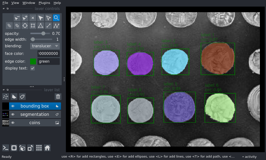 annotate segmentation with text