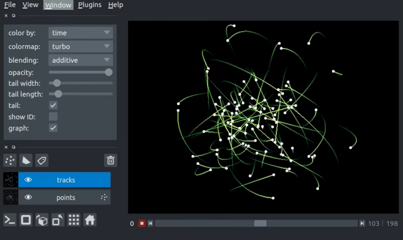 3D rendering of tracks.