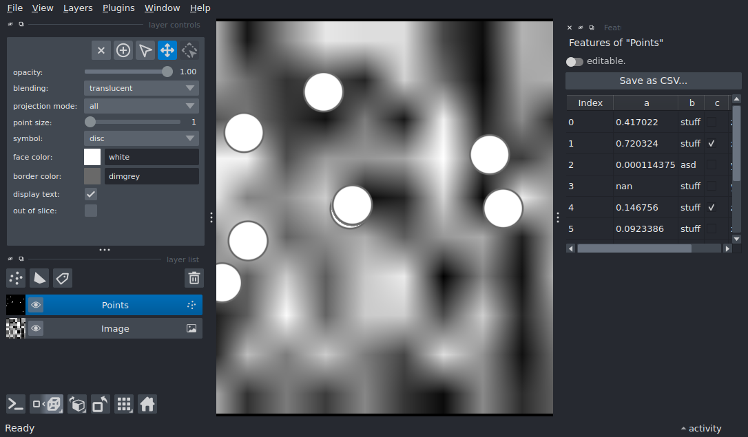 features table widget