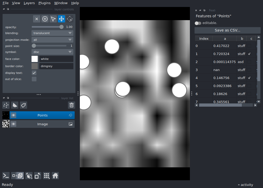 features table widget