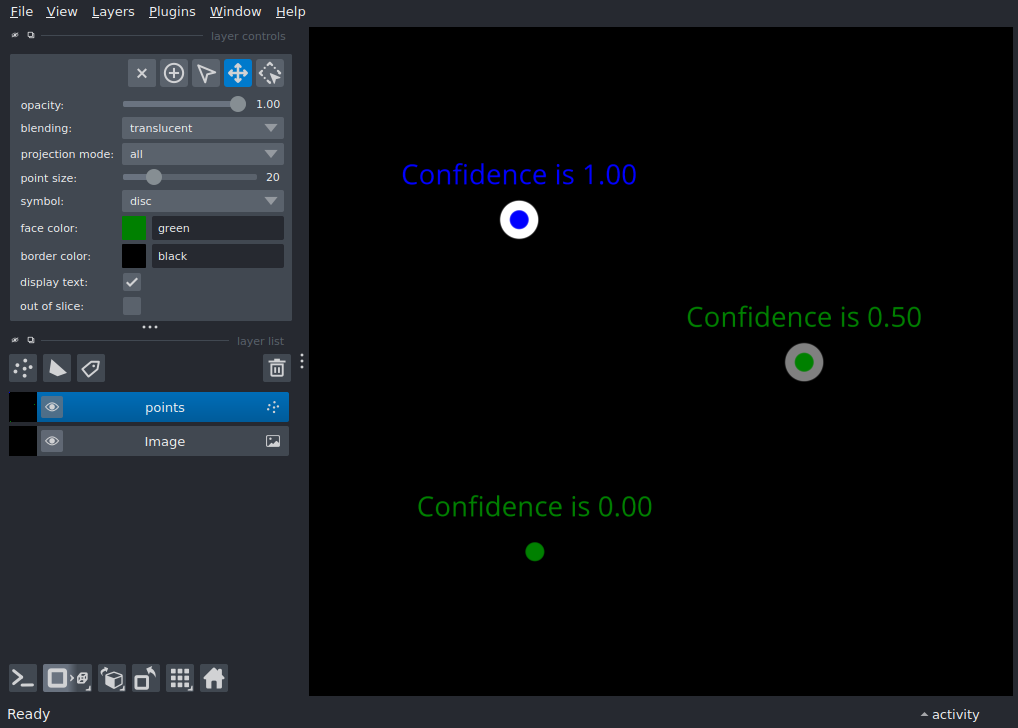 add points with multicolor text
