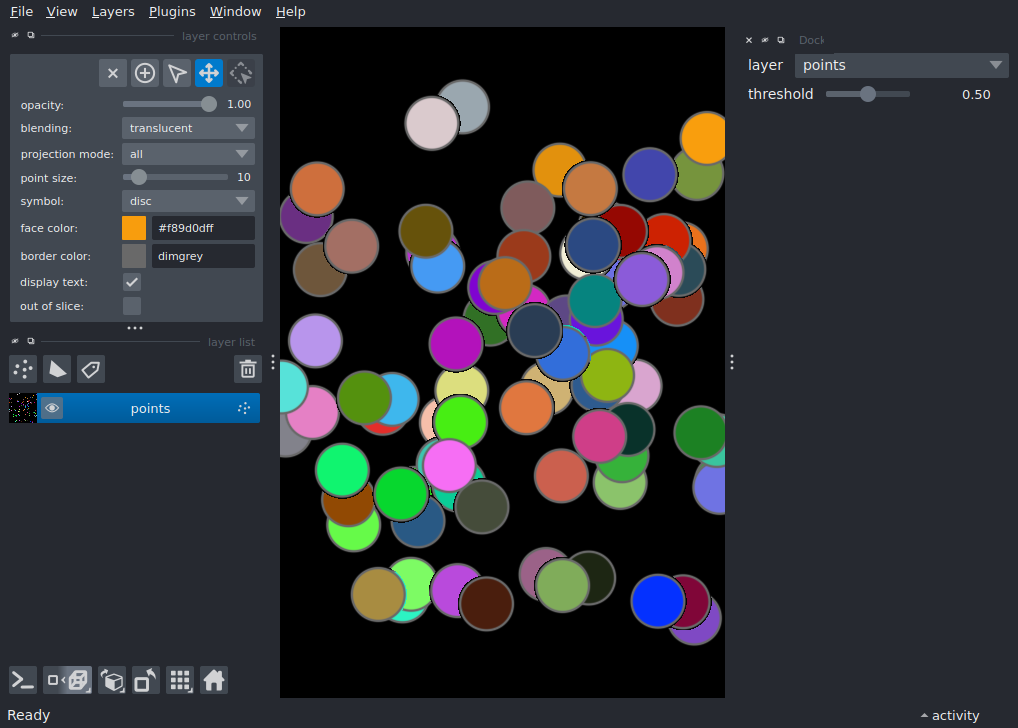 show points based on feature
