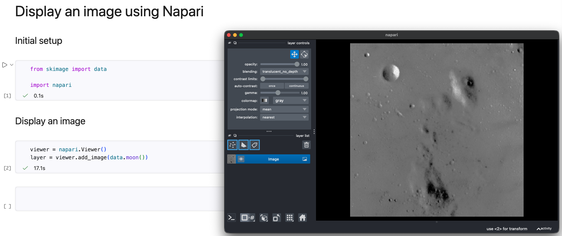image: napari launched from a Jupyter notebook