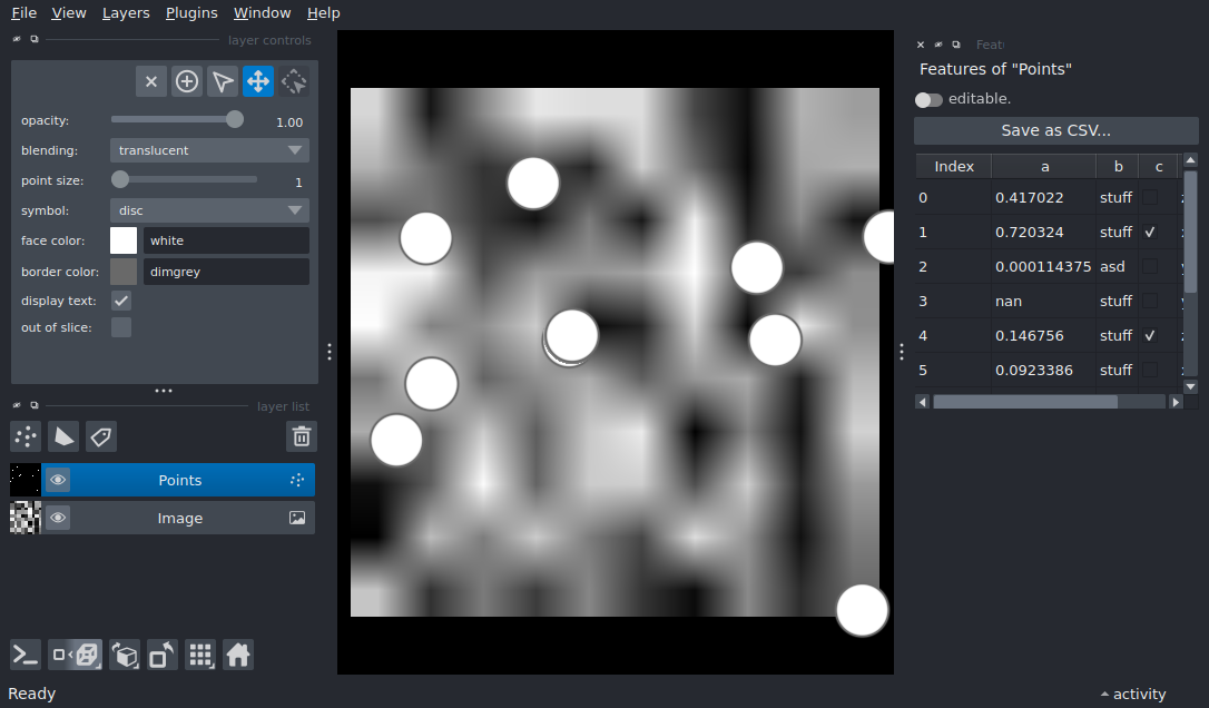 features table widget