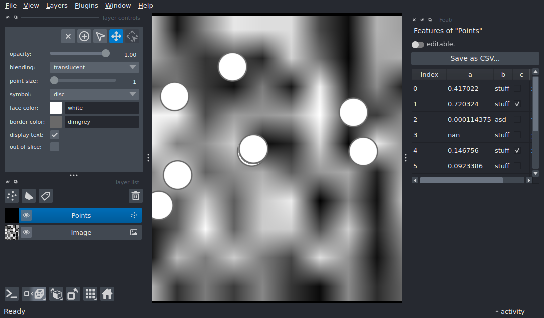 features table widget